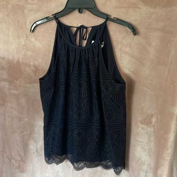 NWT Navy Lace LOFT Halter Top Lined - Picture 3 of 16